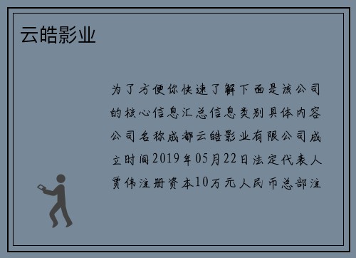 云皓影业